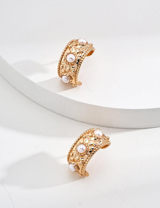 Vintage Royal Pearl Earrings - ALEART