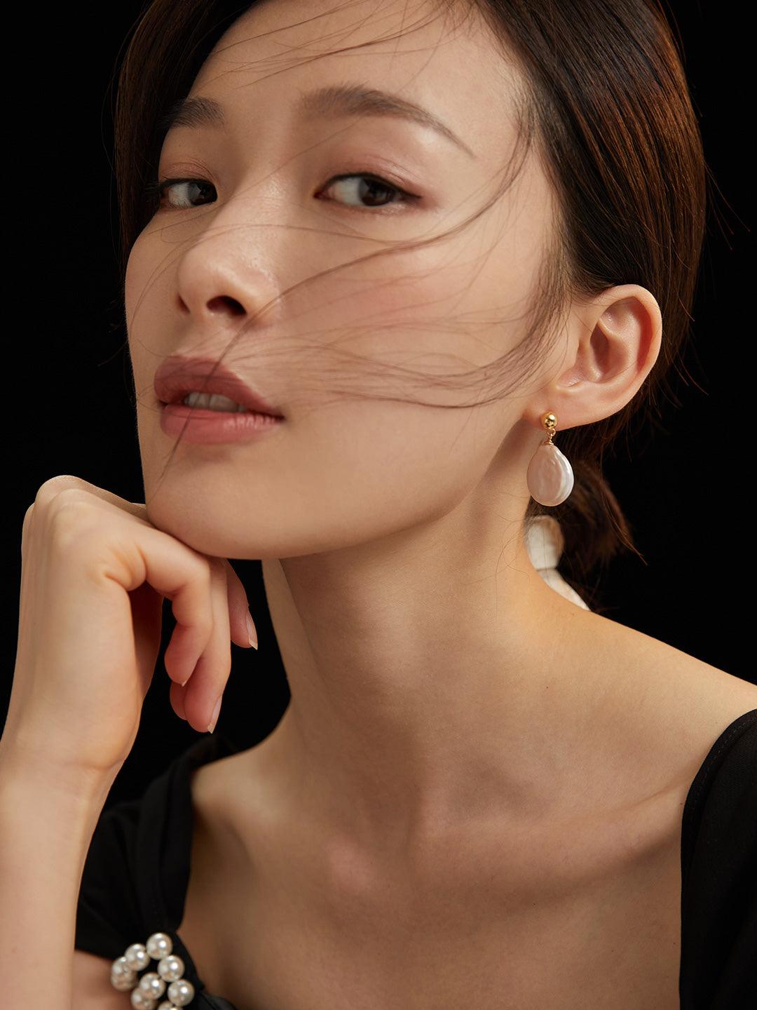 Luxe Irregular Pearl Earrings - ALEART