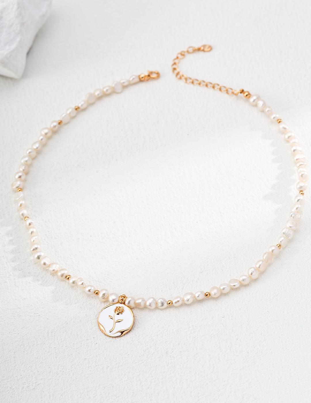 Glazed Rose Pendant Necklace - ALEART