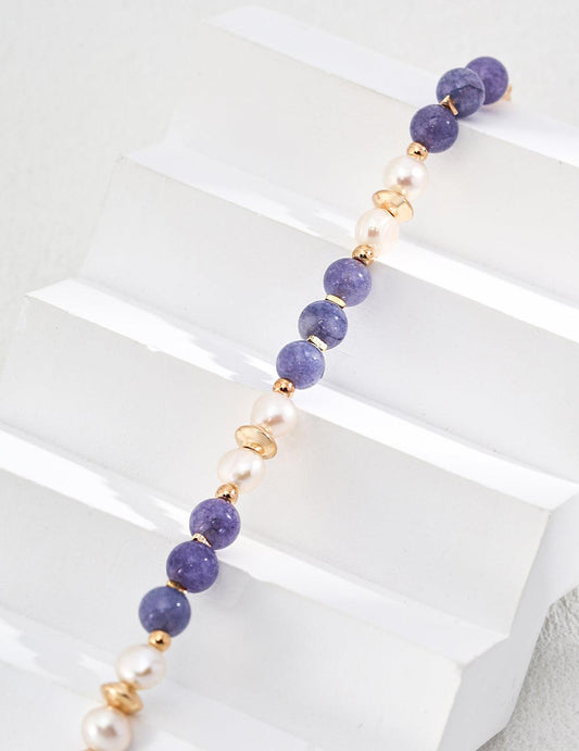 Minimalist Natural Pearl and Kunzite Bracelet - ALEART