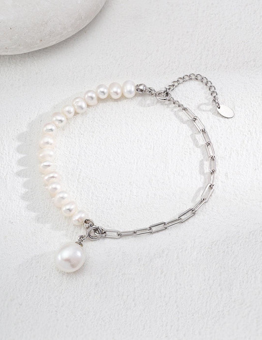 Pearl & Chain Fusion Bracelet - ALEART