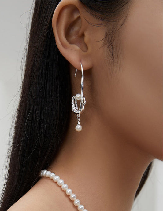 Asymmetrical Echoes of Life Earrings - ALEART