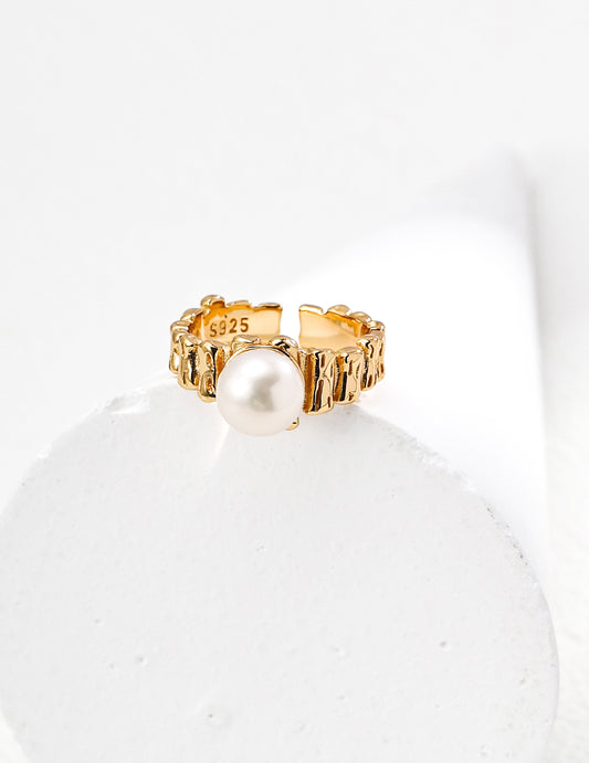 Gilded Pearl Ring - ALEART