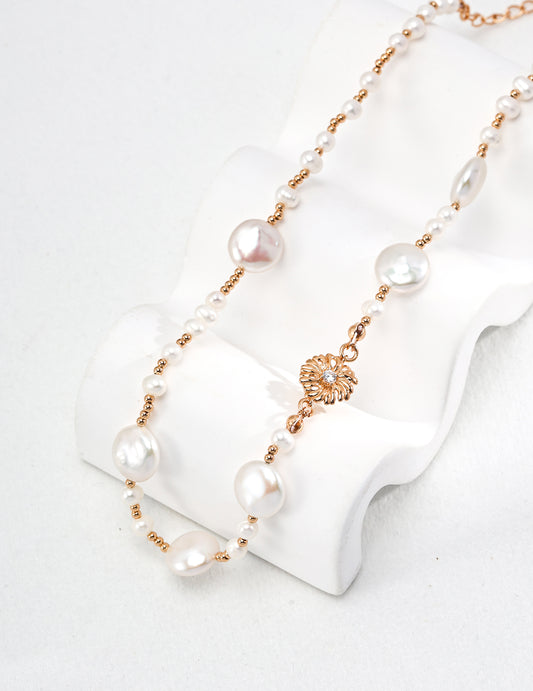 Elegant Pearl Chain Necklace - ALEART