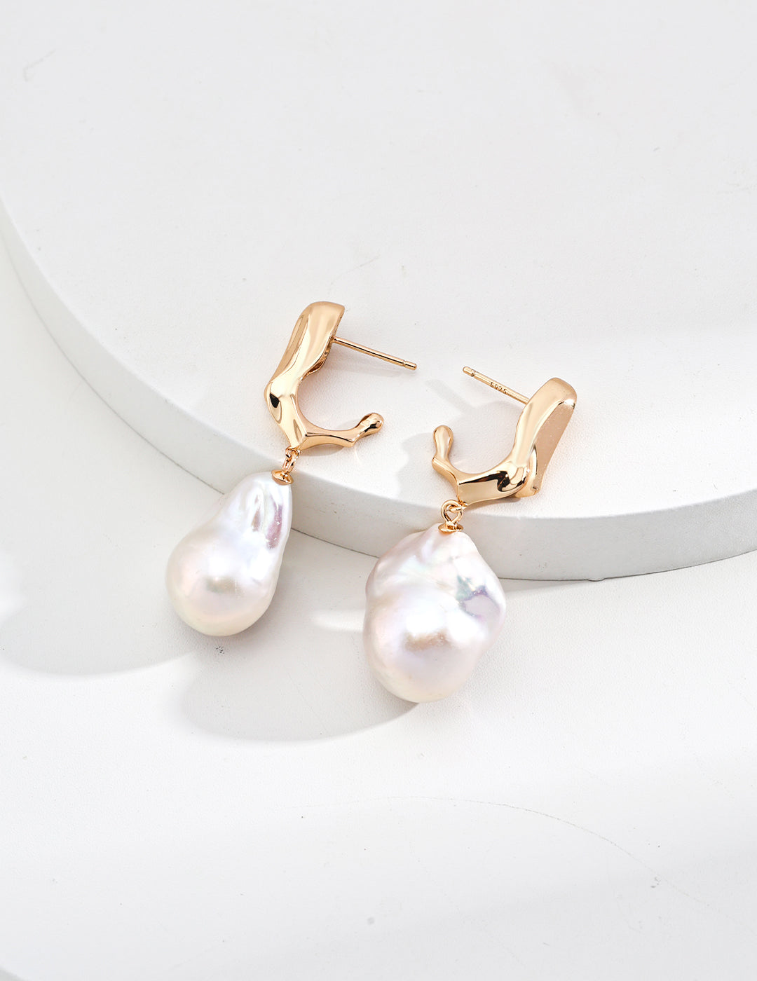 Natural Baroque Pearl & Resin Earrings