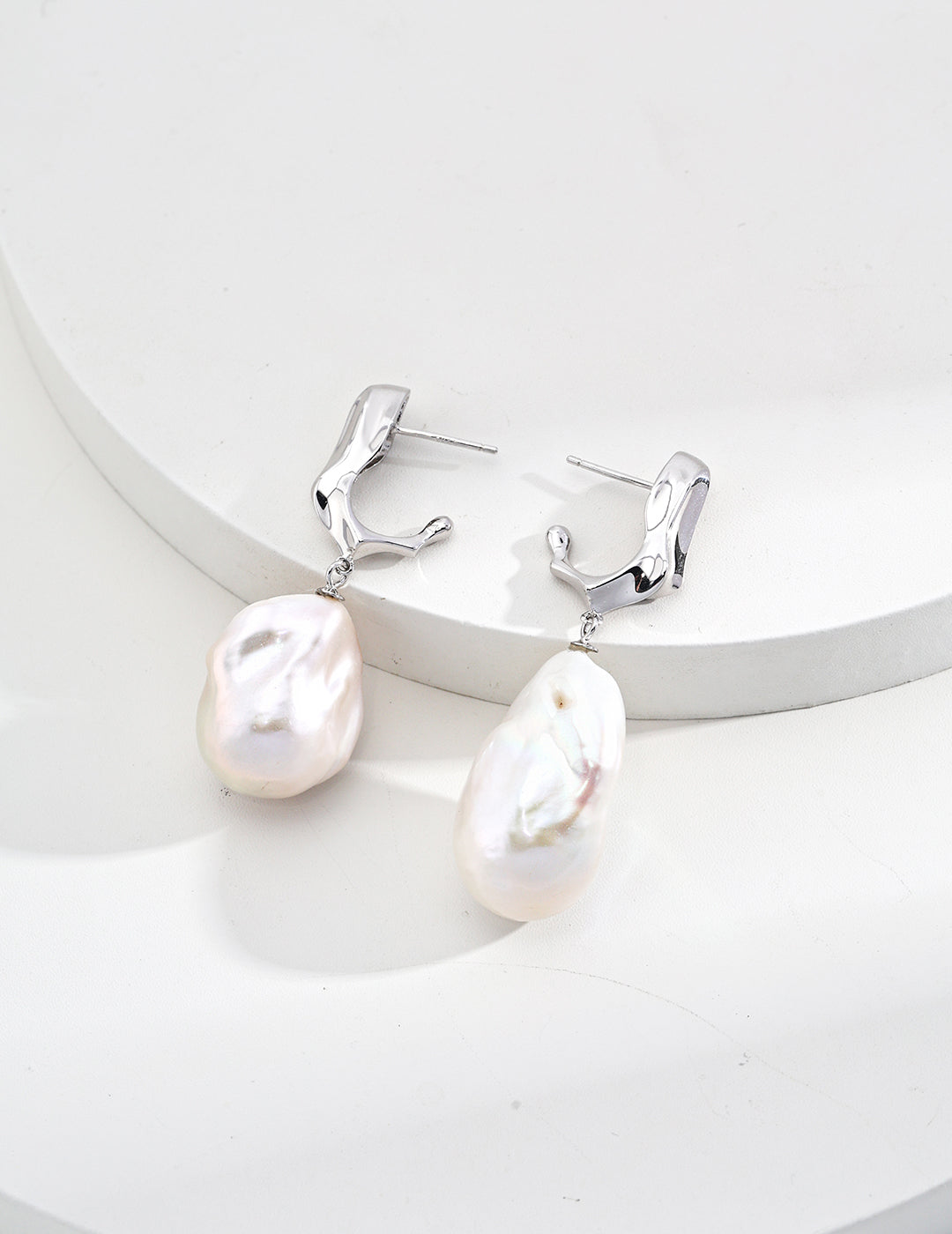 Natural Baroque Pearl & Resin Earrings