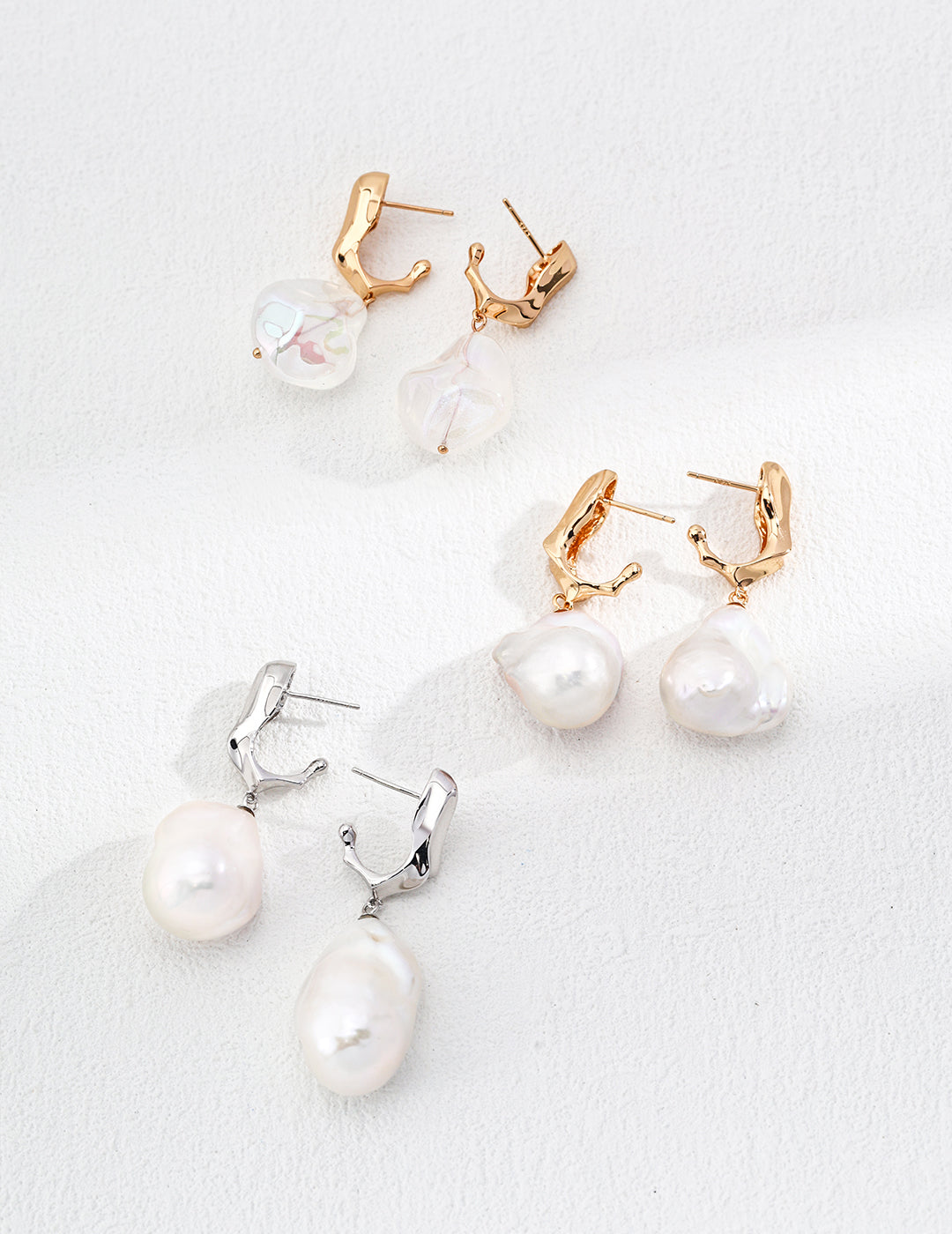 Natural Baroque Pearl & Resin Earrings