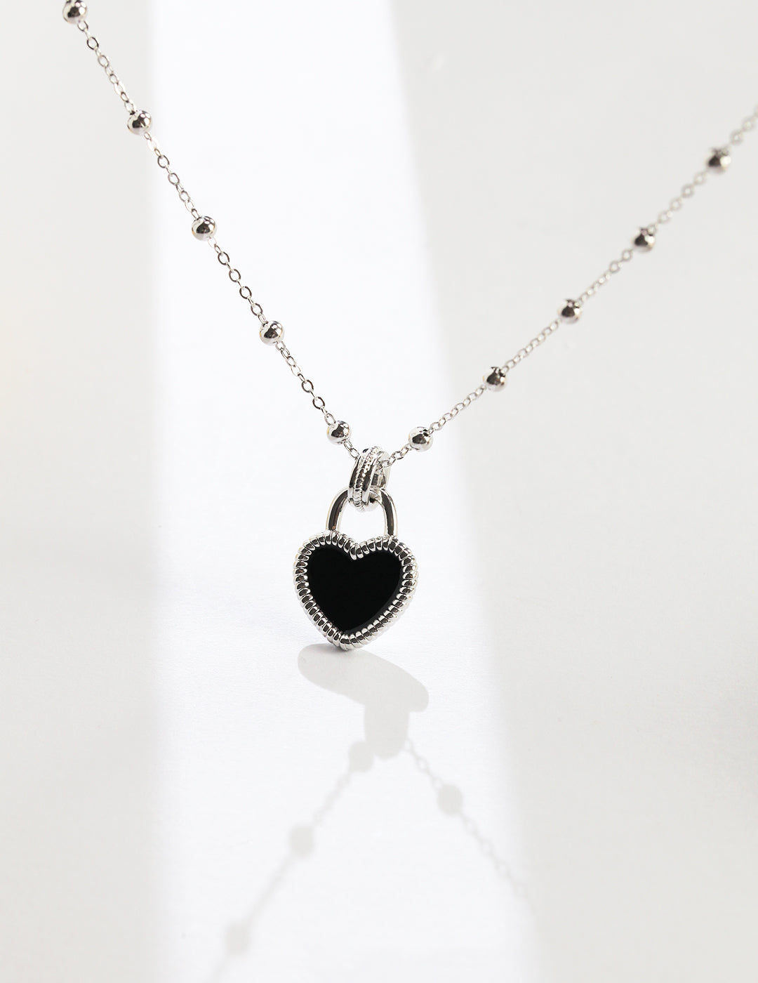 Heart Enamel Sterling Silver Necklace