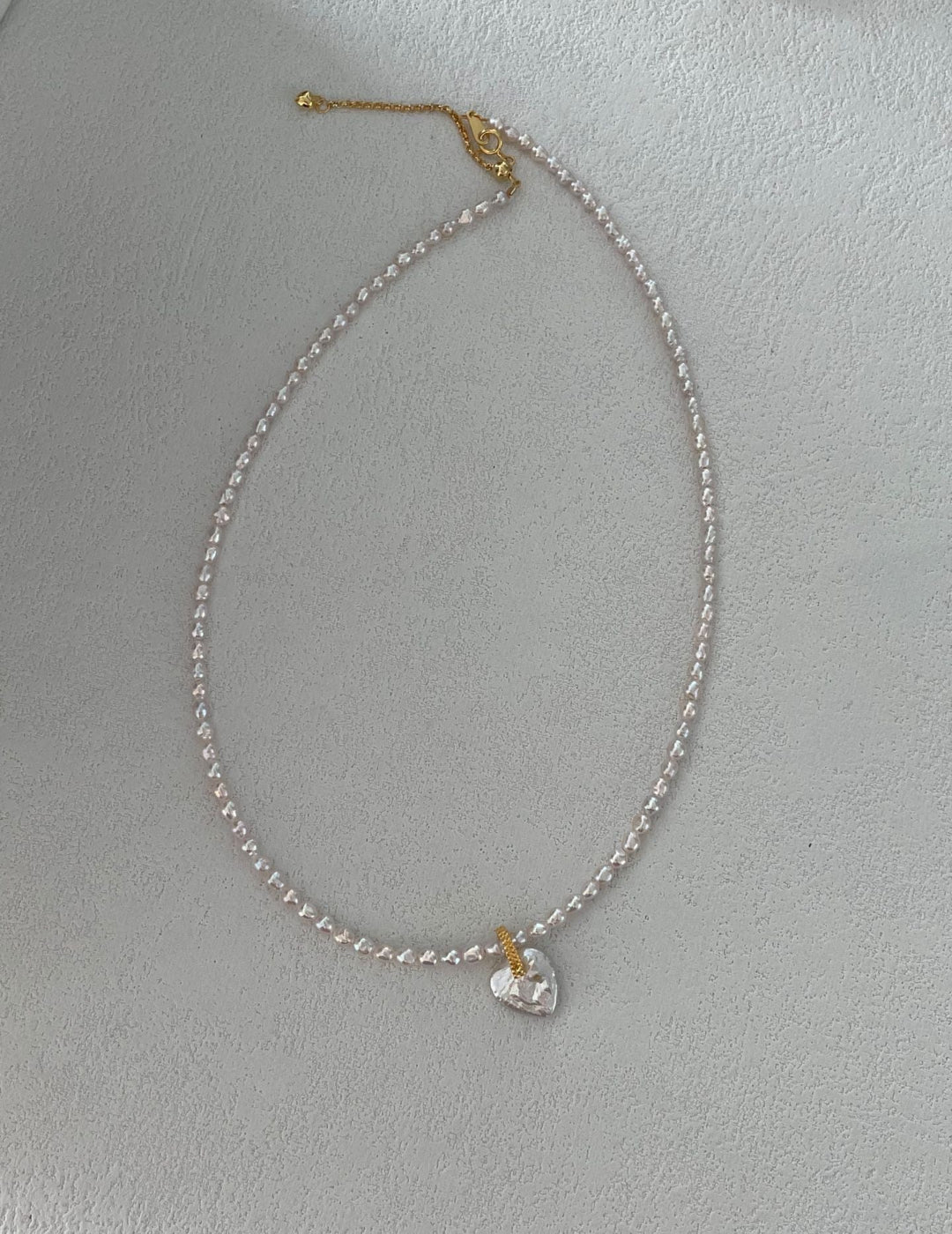 Fairy Pink Pearl Heart Necklace