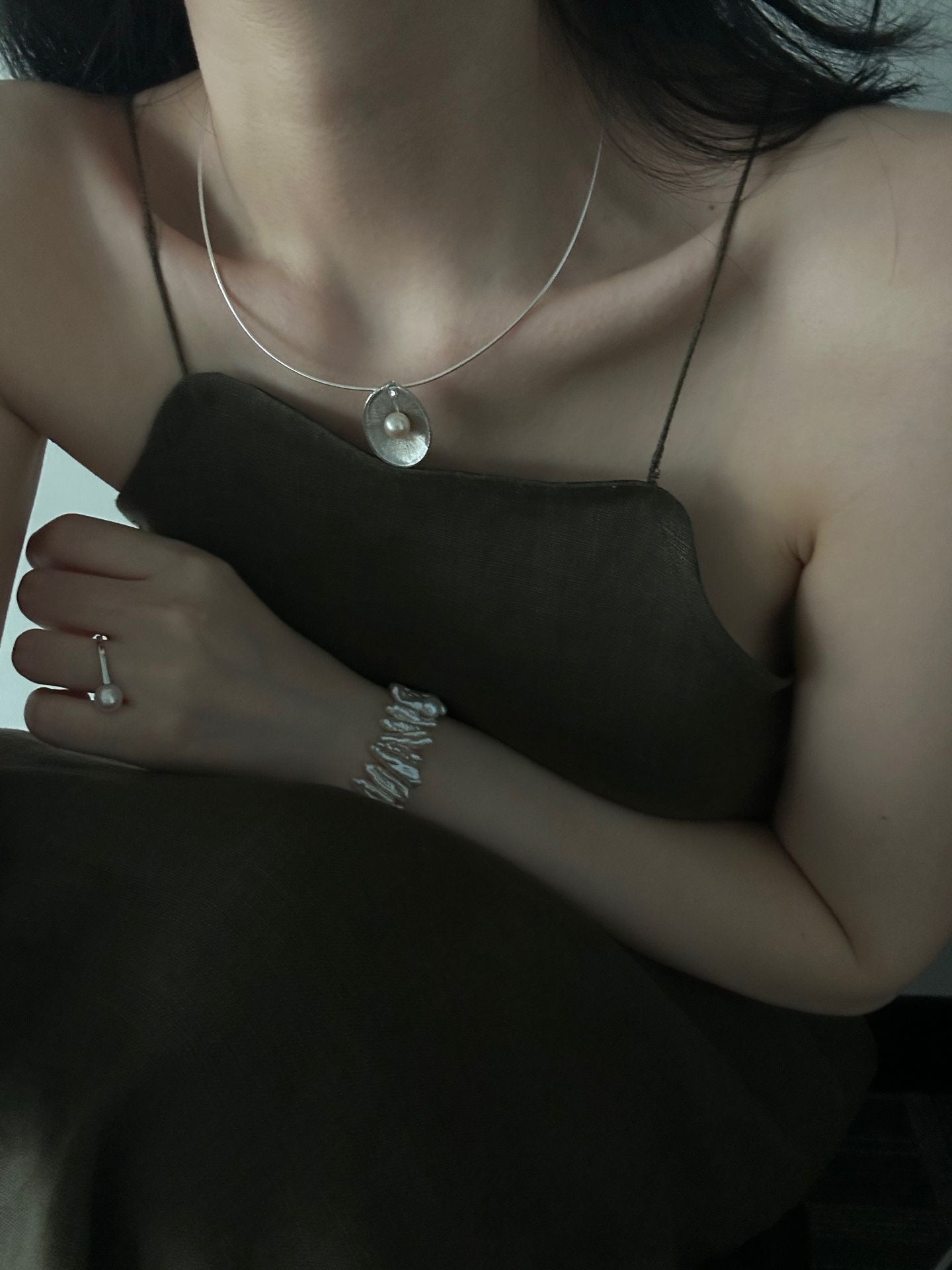 Geometric Baroque Pearl Ring