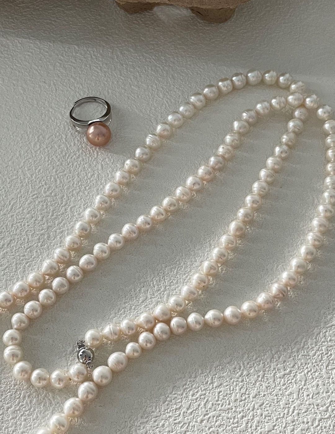 Twisted Pearl Long Necklace - ALEART