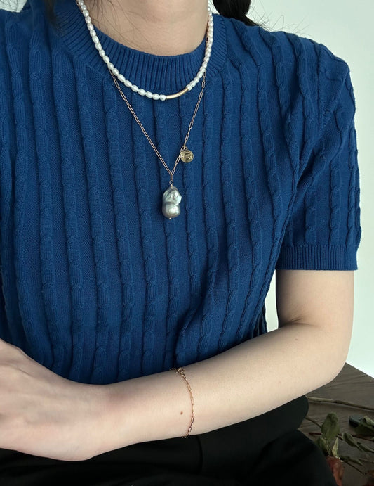 Gray Baroque Pearl Necklace - ALEART