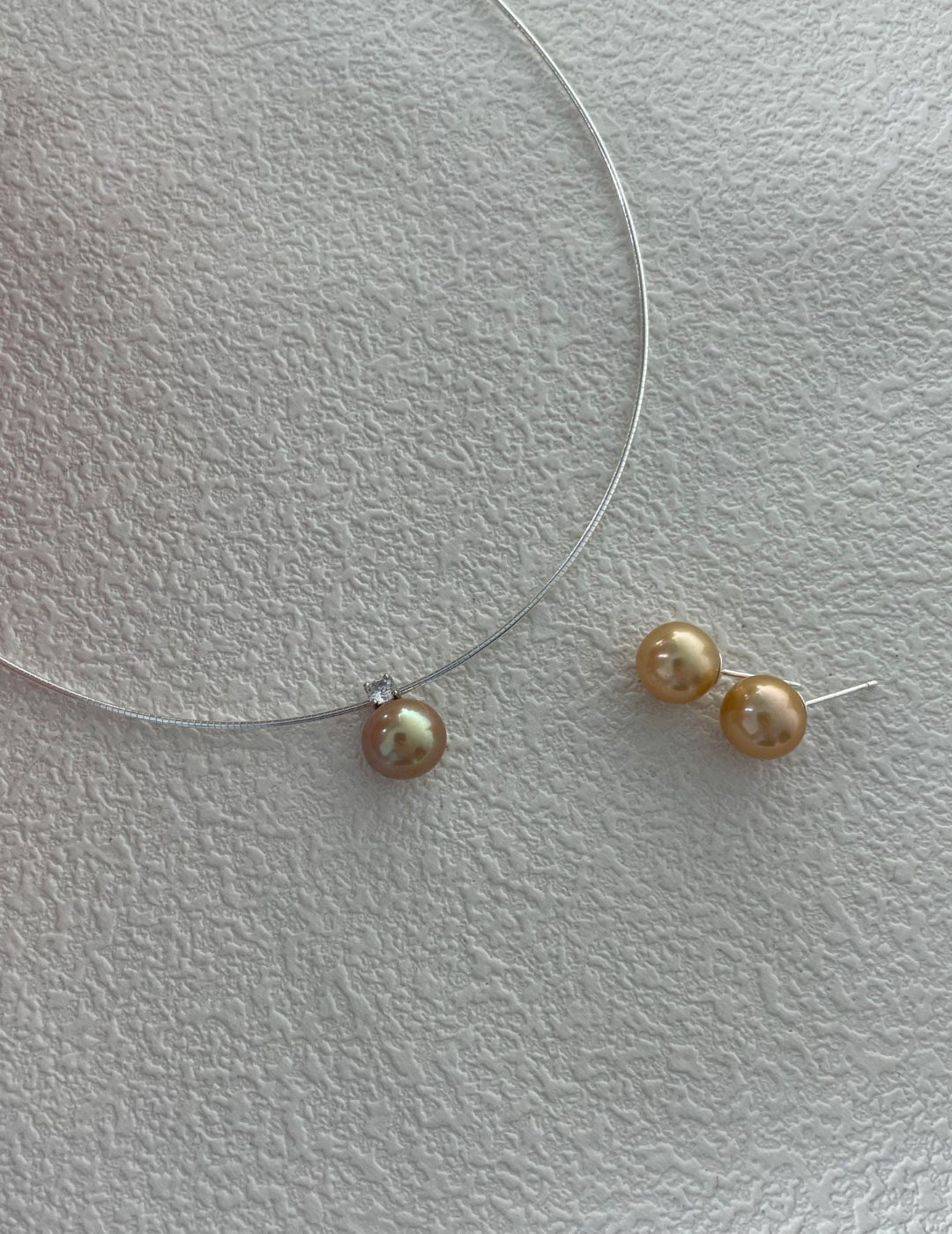 Soft Amber Pearl Earrings - ALEART