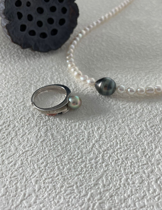 Minimalist Pearl Ring - ALEART