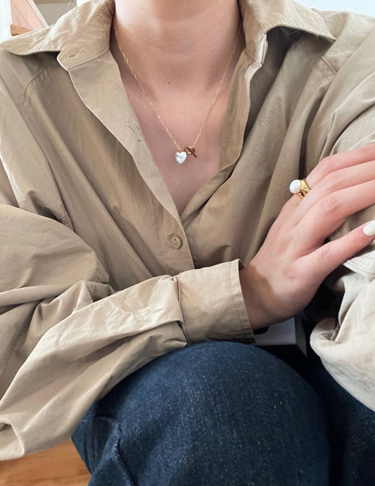 Heart Pearl Necklace - ALEART