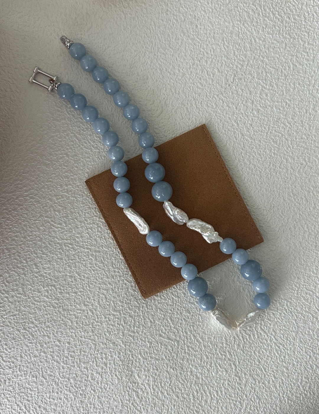 Peruvian Blue & Baroque Pearls Neckalce