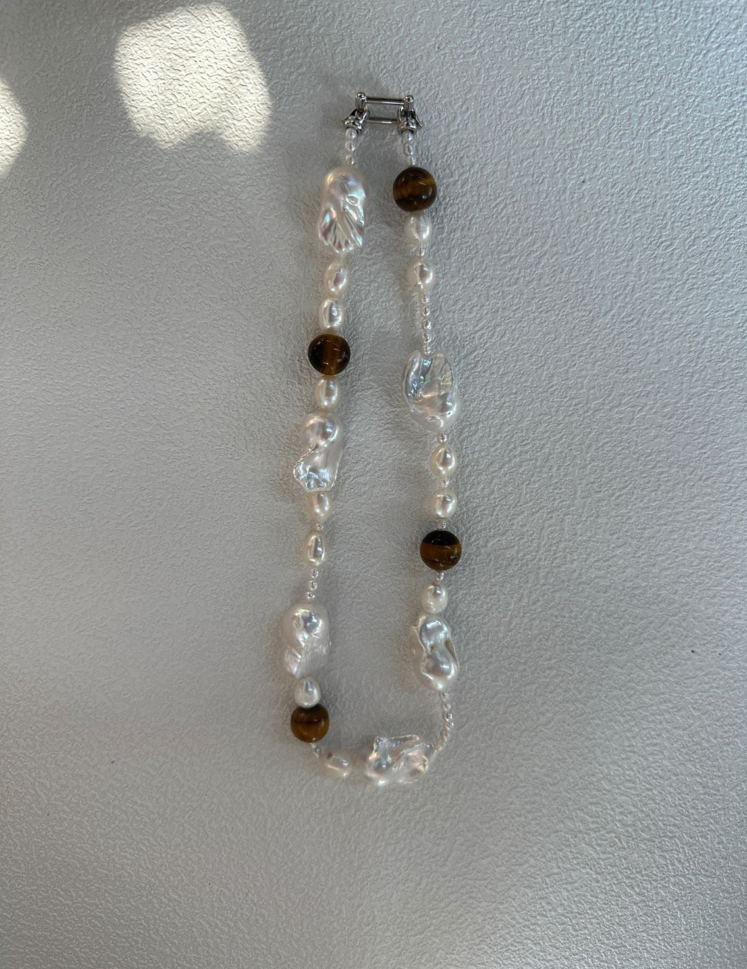 White Elegance Baroque Pearl & Amber Necklace - ALEART