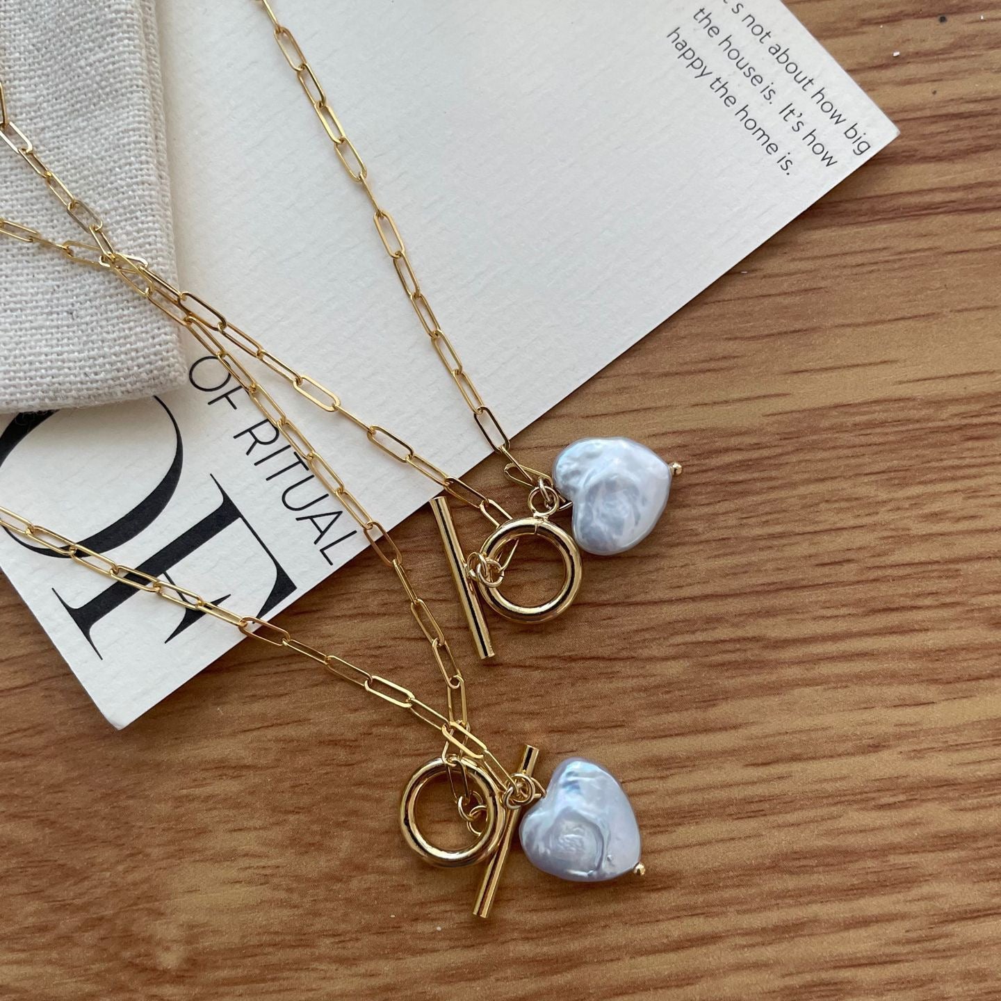 Heart Pearl Necklace - ALEART