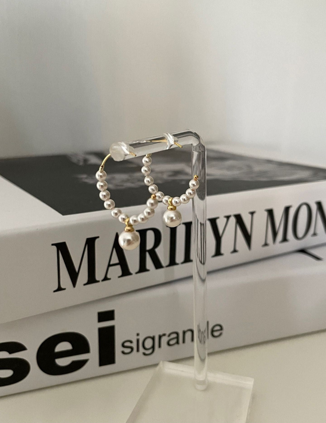 C-Shaped Pearl Earrings - ALEART