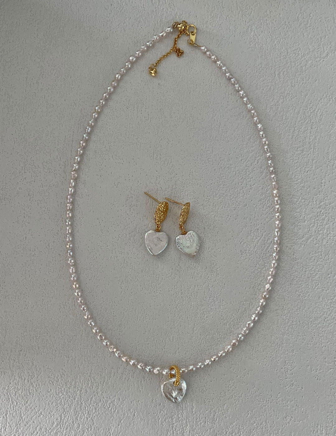 Fairy Pink Pearl Heart Necklace