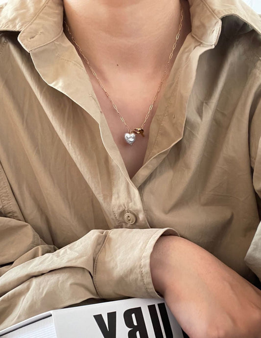 Heart Pearl Necklace - ALEART