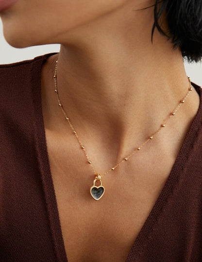Heart Enamel Sterling Silver Necklace