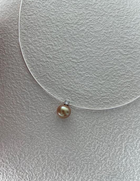 Soft Amber Baroque Pearl Necklace - ALEART