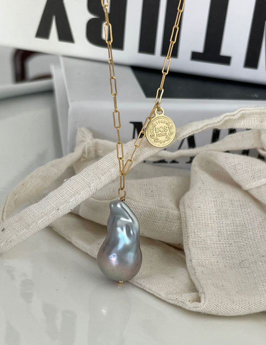 Gray Baroque Pearl Necklace - ALEART