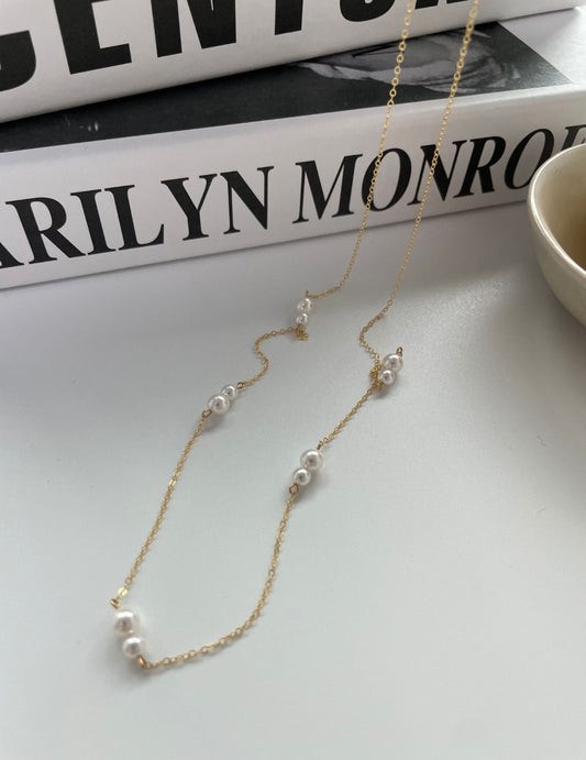 Delicate Pearl Necklace - ALEART